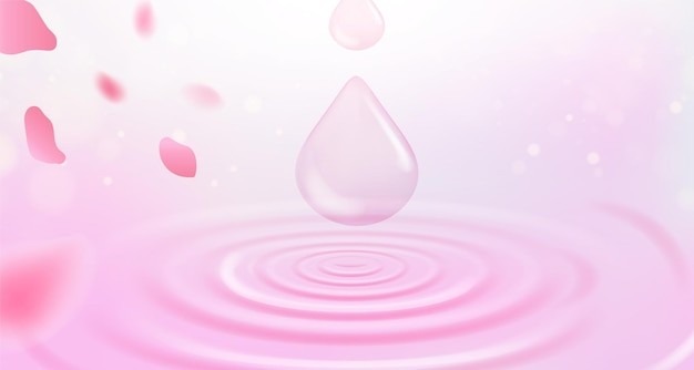 水滴涟漪波纹花瓣粉色背景