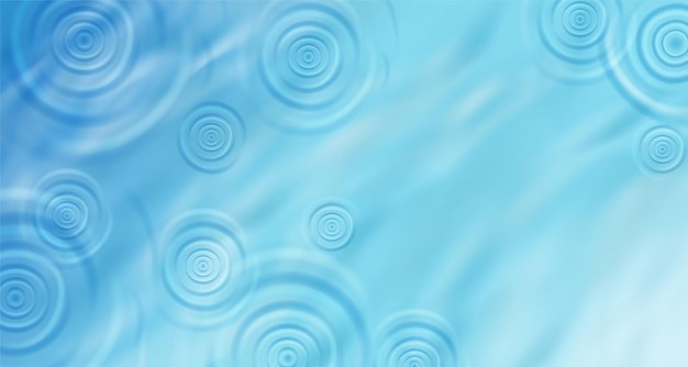 雨滴水滴水波纹涟漪水面蓝色背景