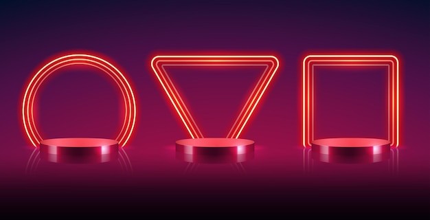 霓虹灯产品展示台发光背景