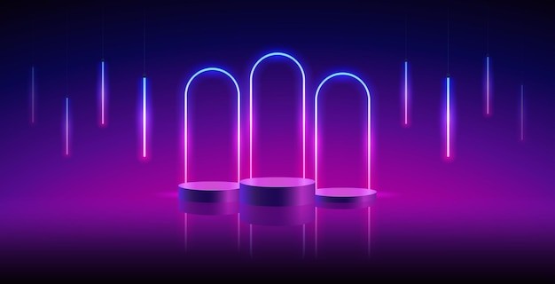 霓虹灯产品展示台发光背景