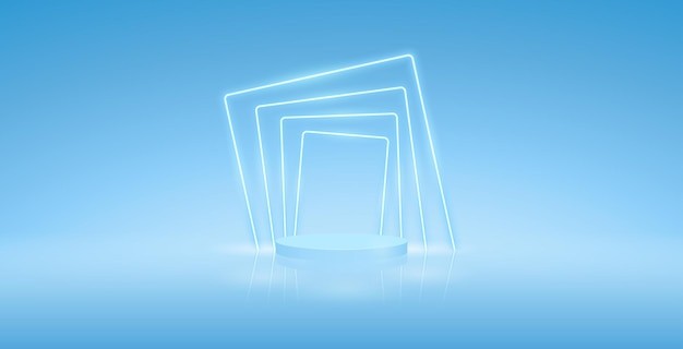 霓虹灯产品展示台发光背景