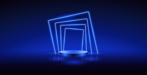 霓虹灯产品展示台发光背景