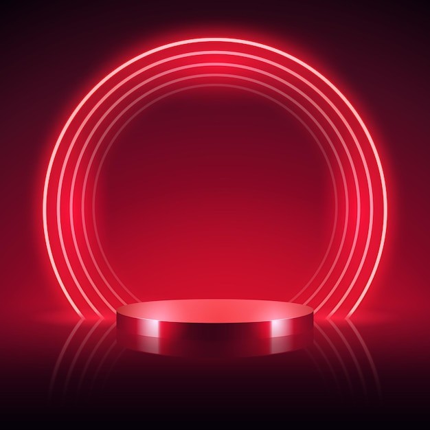 霓虹灯产品展示台发光背景