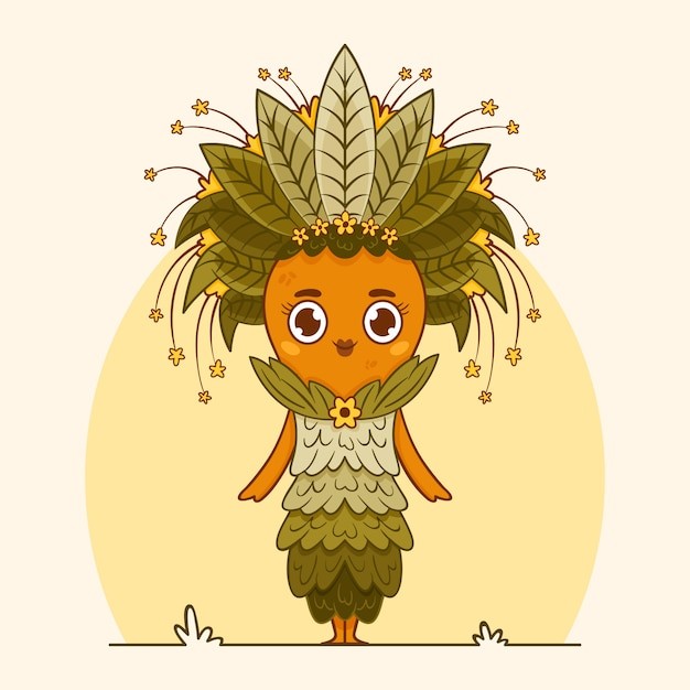 安弟斯菊植物拟人插画