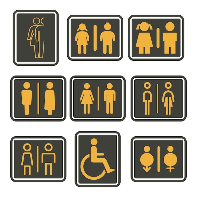 男女卫生间洗手间厕所标志图标