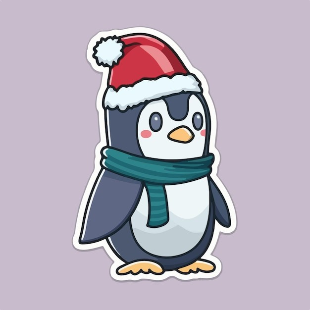 卡通可爱企鹅插画