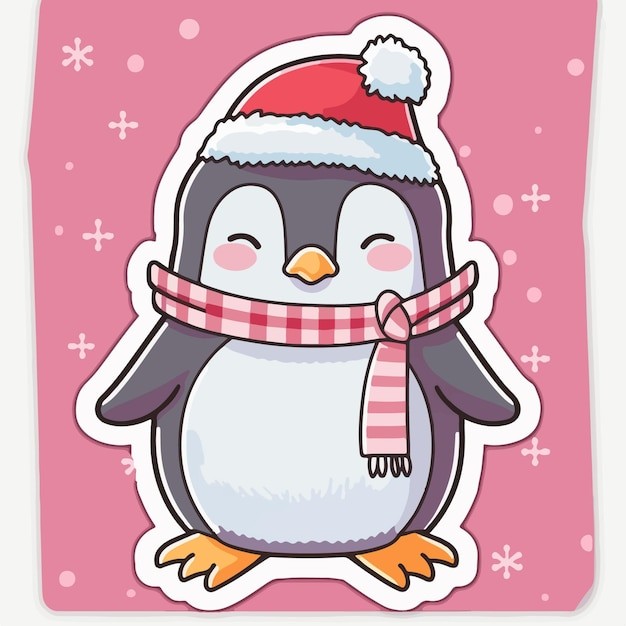 卡通可爱企鹅插画