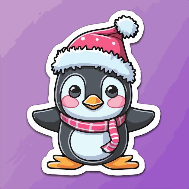 卡通可爱企鹅插画