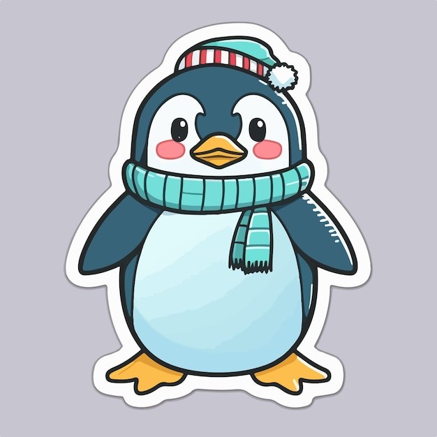 卡通可爱企鹅插画