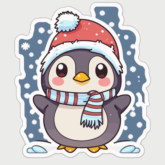 卡通可爱企鹅插画