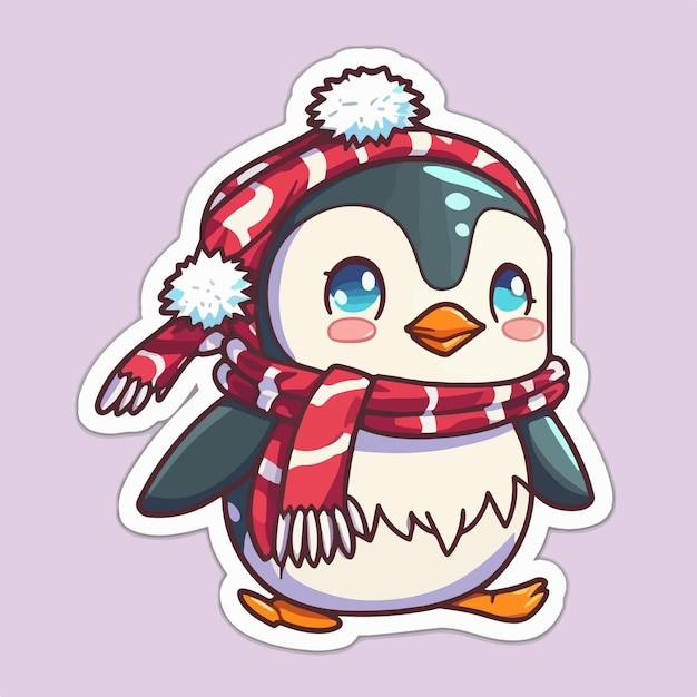 卡通可爱企鹅插画