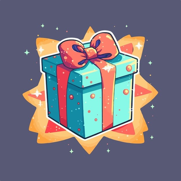 卡通可爱礼物盒插画