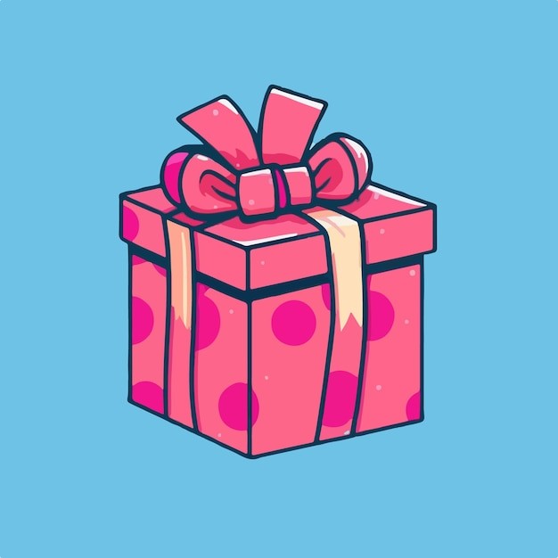 卡通可爱礼物盒插画