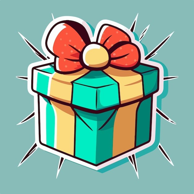 卡通可爱礼物盒插画