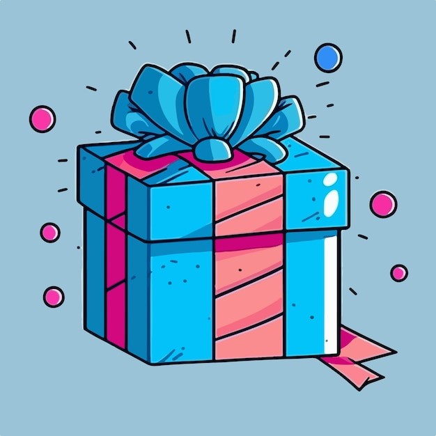 卡通可爱礼物盒插画