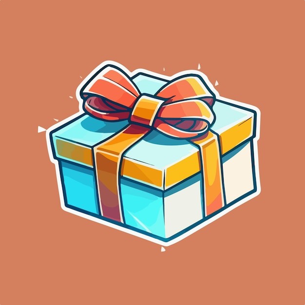 卡通可爱礼物盒插画