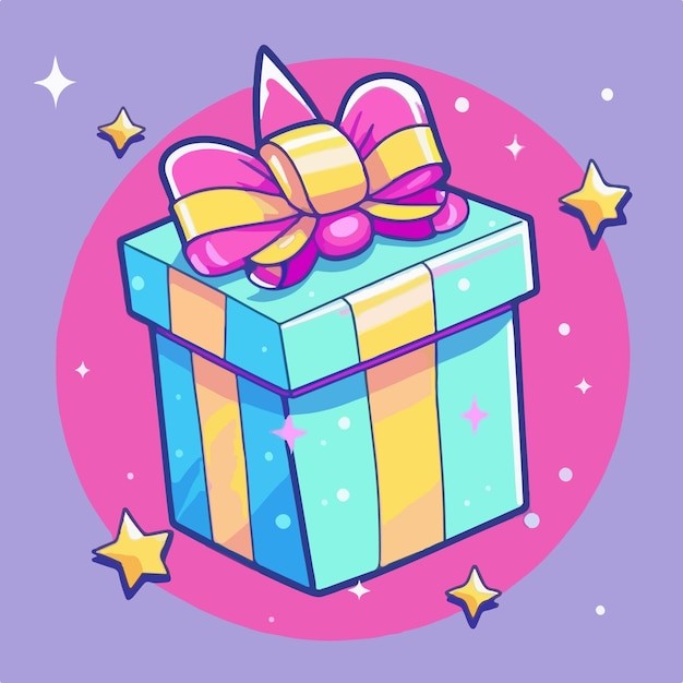 卡通可爱礼物盒插画