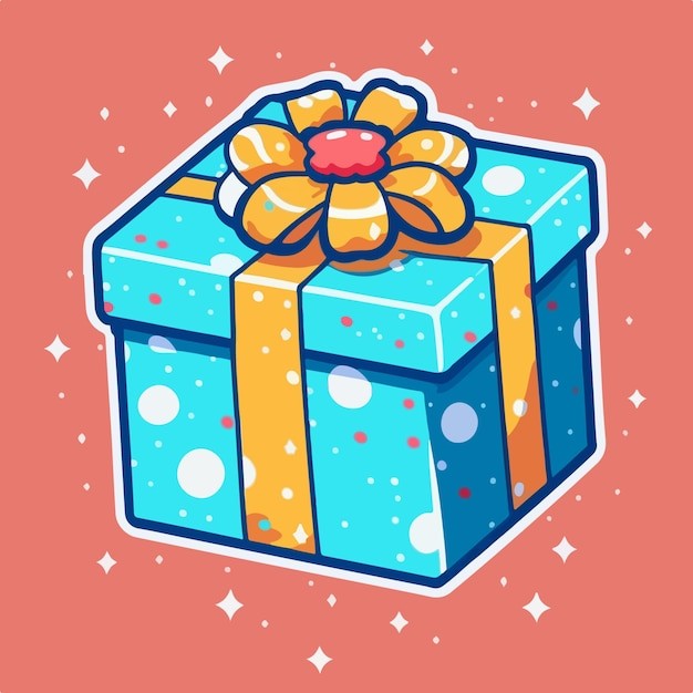 卡通可爱礼物盒插画