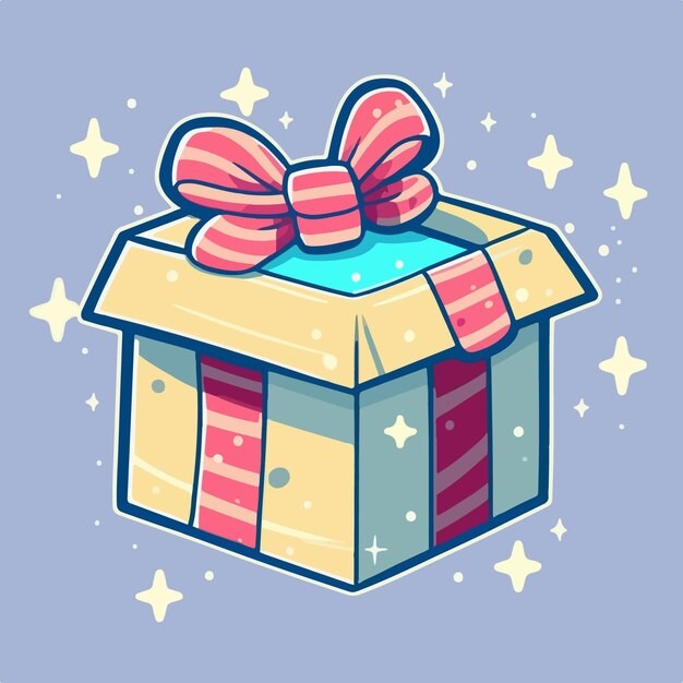 卡通可爱礼物盒插画