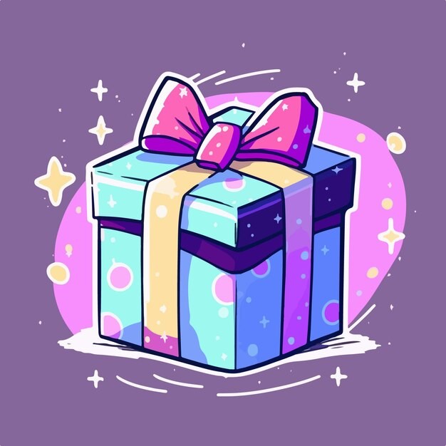 卡通可爱礼物盒插画