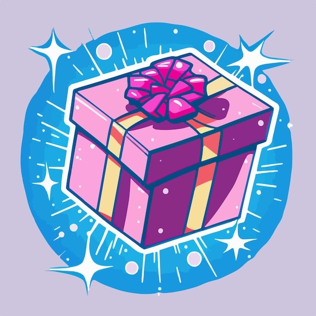 卡通可爱礼物盒插画