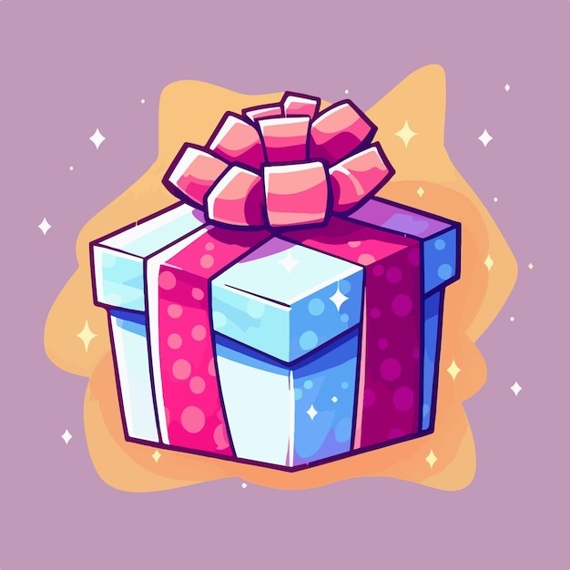 卡通可爱礼物盒插画