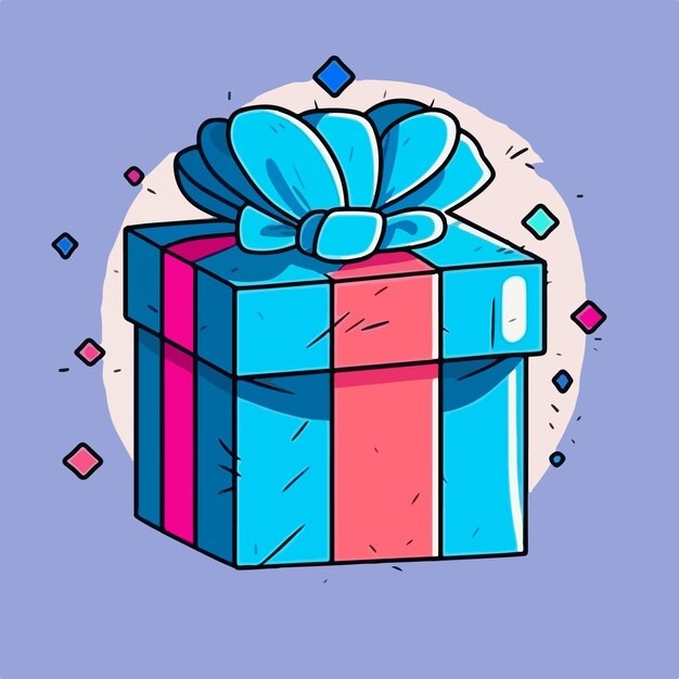 卡通可爱礼物盒插画