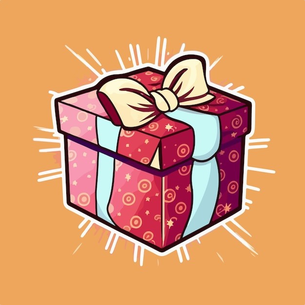 卡通可爱礼物盒插画