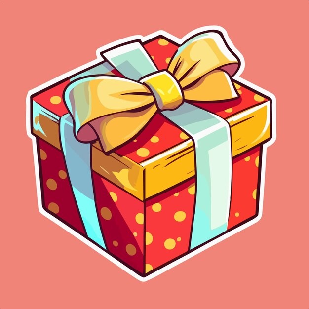 卡通可爱礼物盒插画