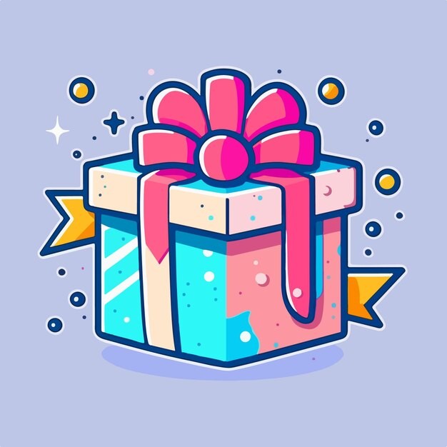 卡通可爱礼物盒插画