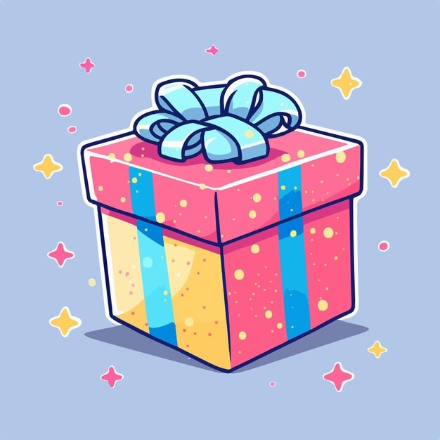 卡通可爱礼物盒插画