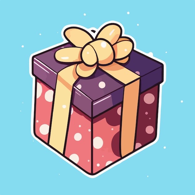 卡通可爱礼物盒插画