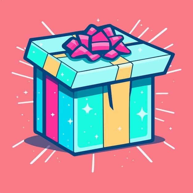 卡通可爱礼物盒插画
