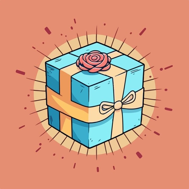 卡通可爱礼物盒插画