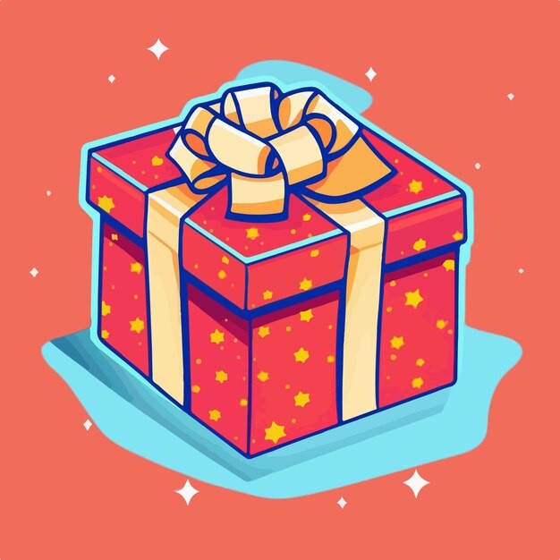 卡通可爱礼物盒插画
