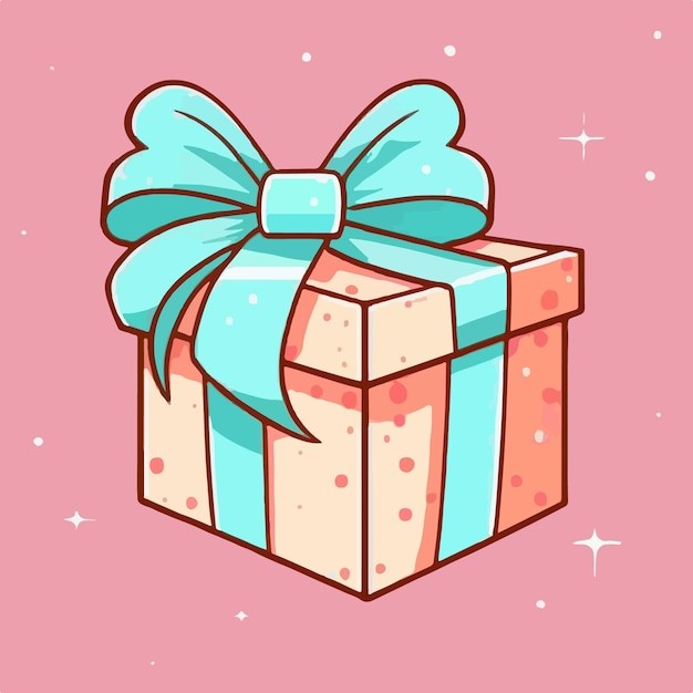卡通可爱礼物盒插画