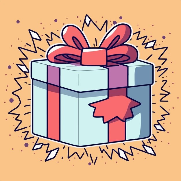卡通可爱礼物盒插画