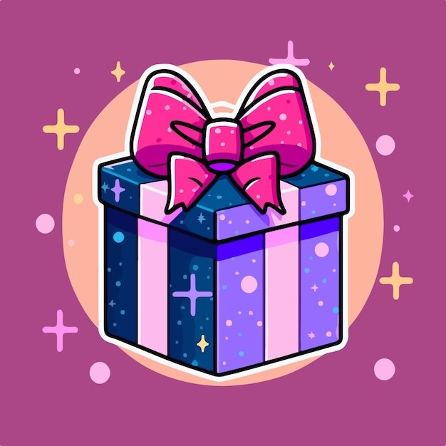 卡通可爱礼物盒插画