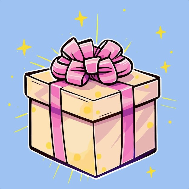 卡通可爱礼物盒插画