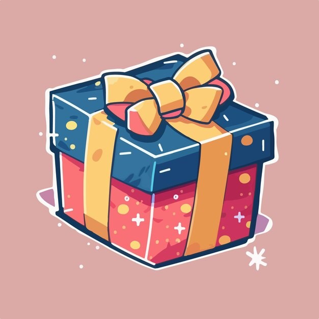 卡通可爱礼物盒插画