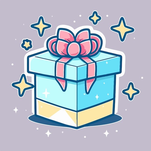 卡通可爱礼物盒插画