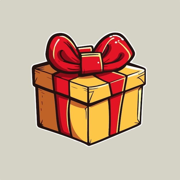 卡通可爱礼物盒插画