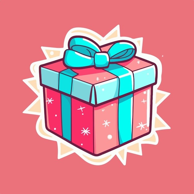 卡通可爱礼物盒插画