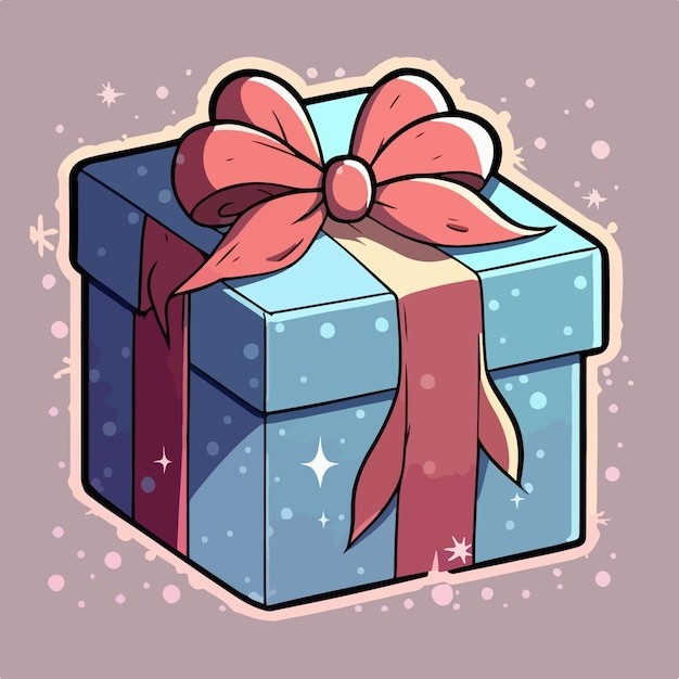 卡通可爱礼物盒插画