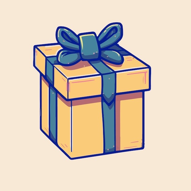 卡通可爱礼物盒插画