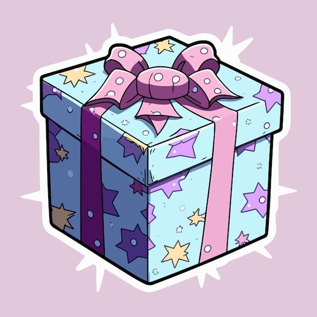 卡通可爱礼物盒插画