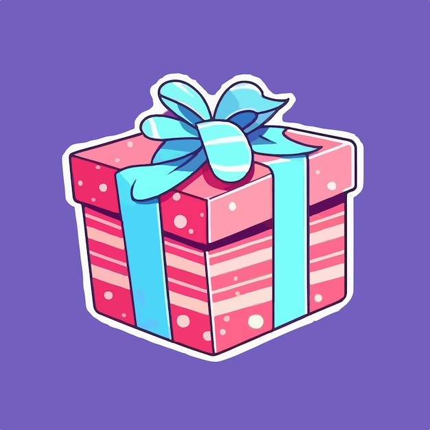 卡通可爱礼物盒插画