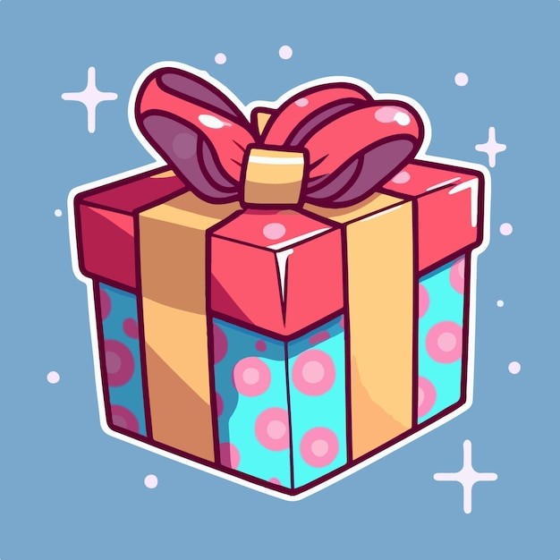 卡通可爱礼物盒插画