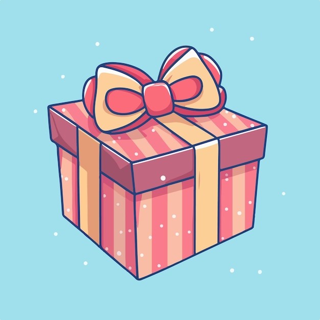 卡通可爱礼物盒插画
