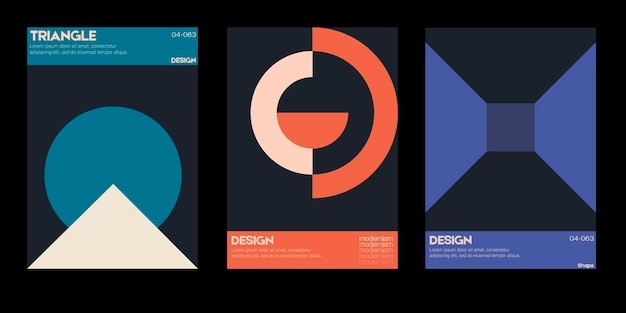 瑞士设计风格抽象图形海报模板